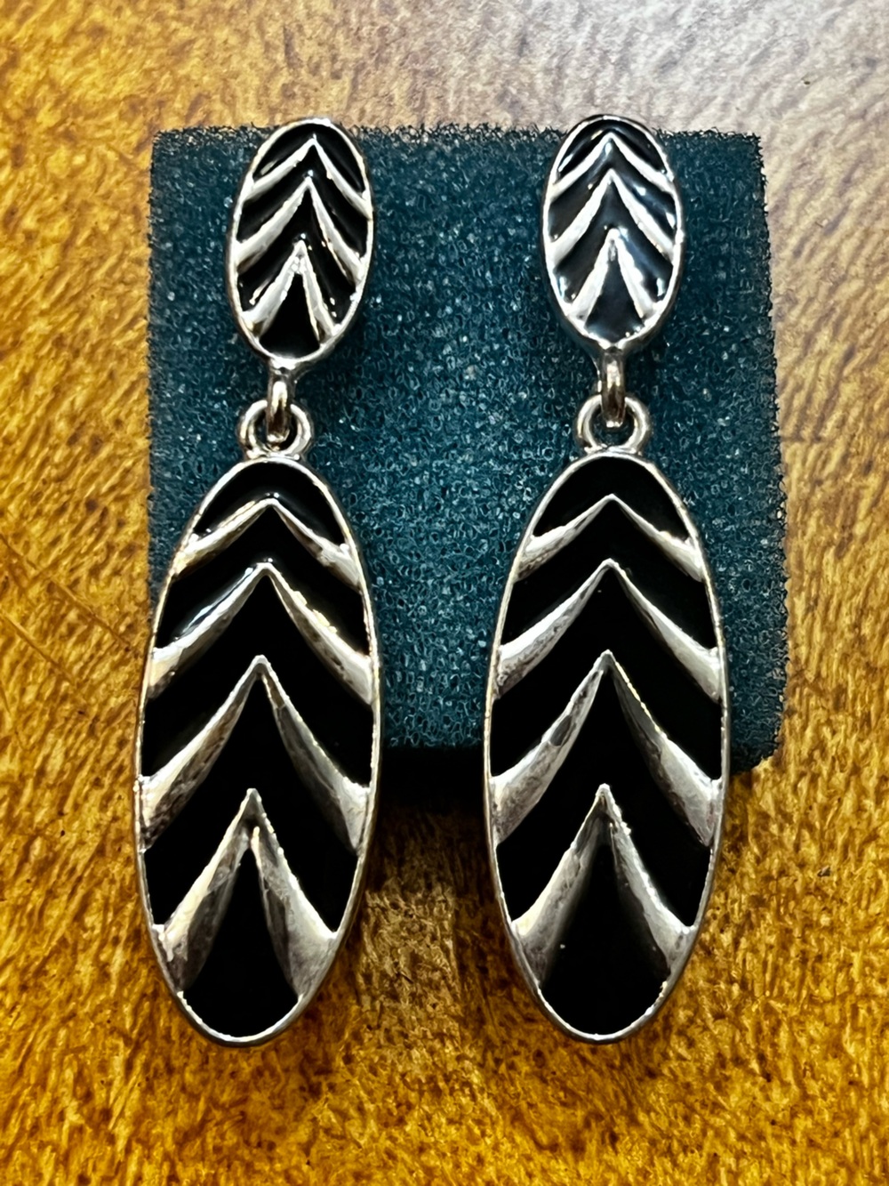 Black vintage Chevron Drop Earrings - Women Jewelry